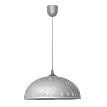 Lysekrone i snor CIRCLE 1xE27/15W/230V grå
