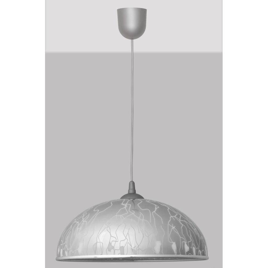 Lysekrone i snor CIRCLE 1xE27/15W/230V grå