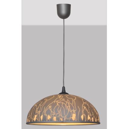 Lysekrone i snor CIRCLE 1xE27/15W/230V grå