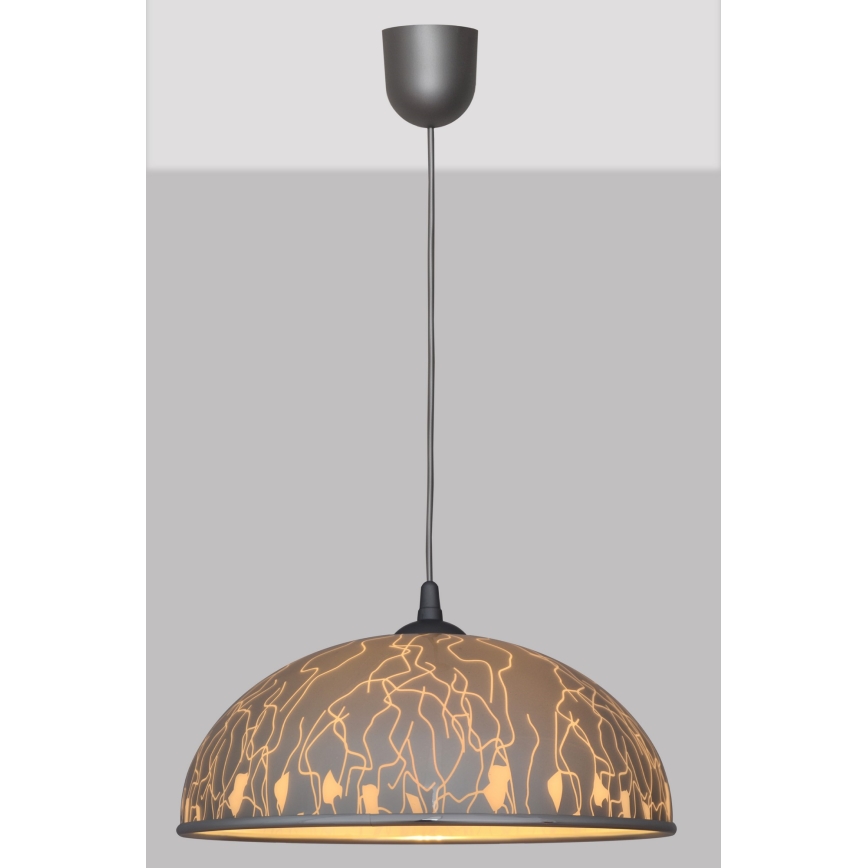 Lysekrone i snor CIRCLE 1xE27/15W/230V grå