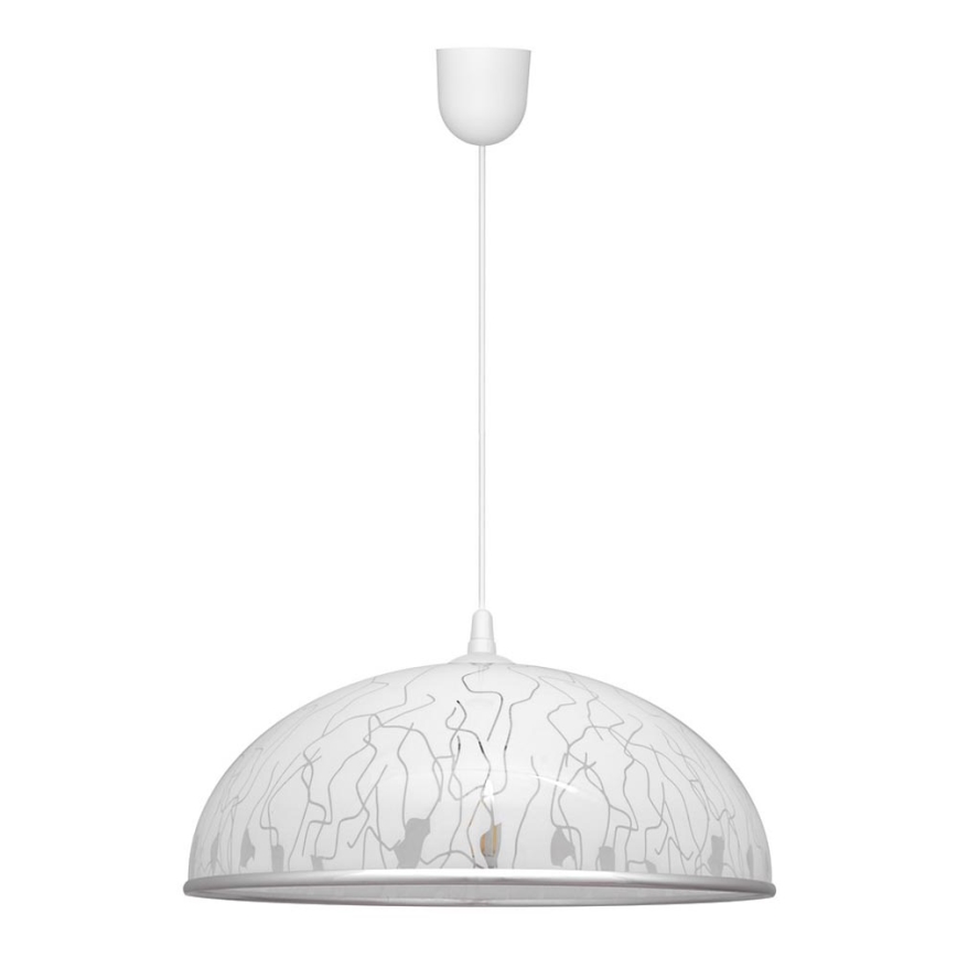Lysekrone i snor CIRCLE 1xE27/15W/230V hvid
