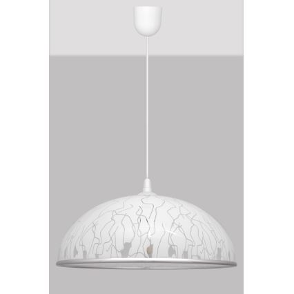 Lysekrone i snor CIRCLE 1xE27/15W/230V hvid