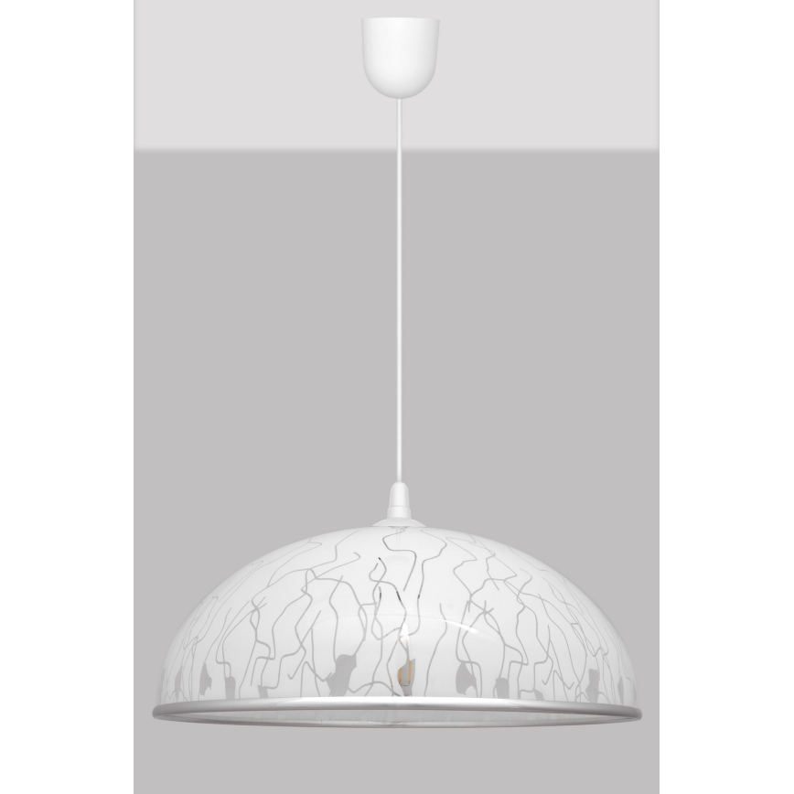 Lysekrone i snor CIRCLE 1xE27/15W/230V hvid
