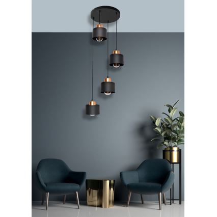 Lysekrone i snor EDISON 4xE27/15W/230V