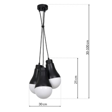Lysekrone i snor HELIOS 3xE14/40W/230V