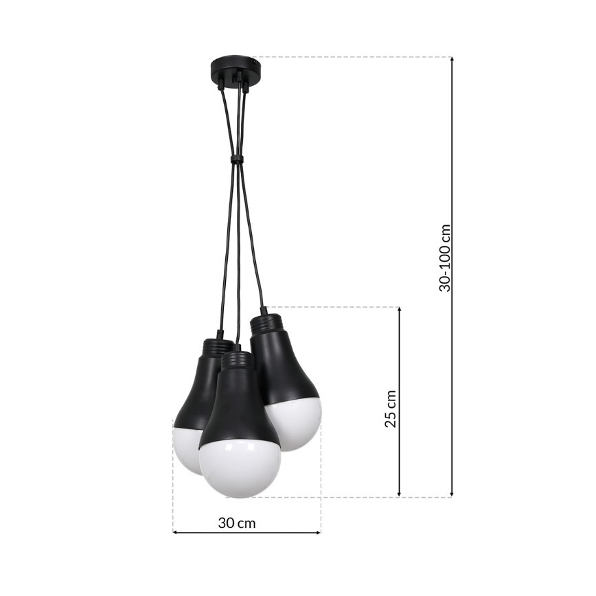 Lysekrone i snor HELIOS 3xE14/40W/230V