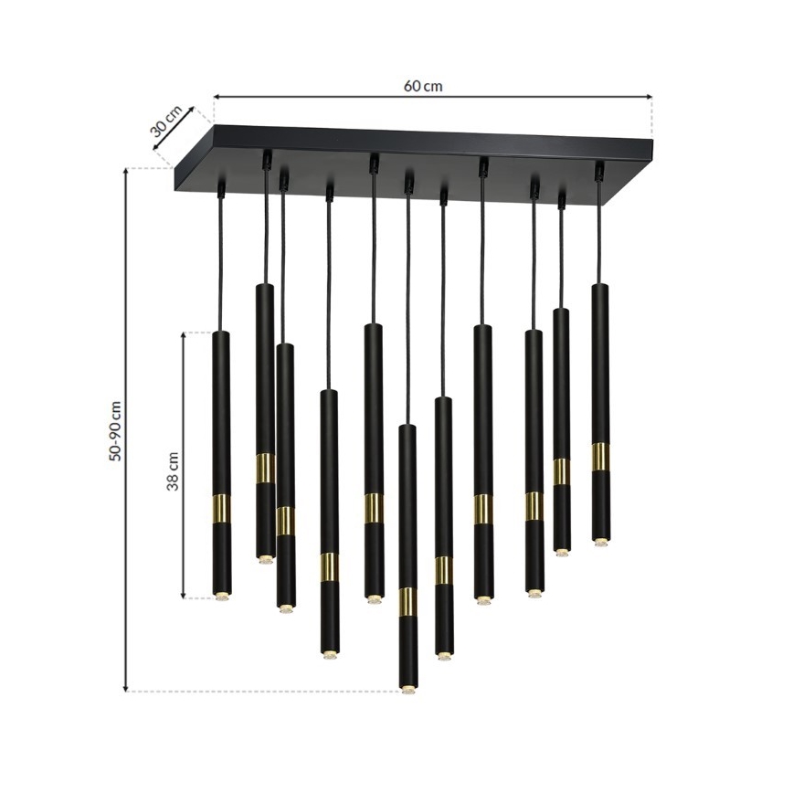Lysekrone i snor MONZA 11xG9/7W/230V