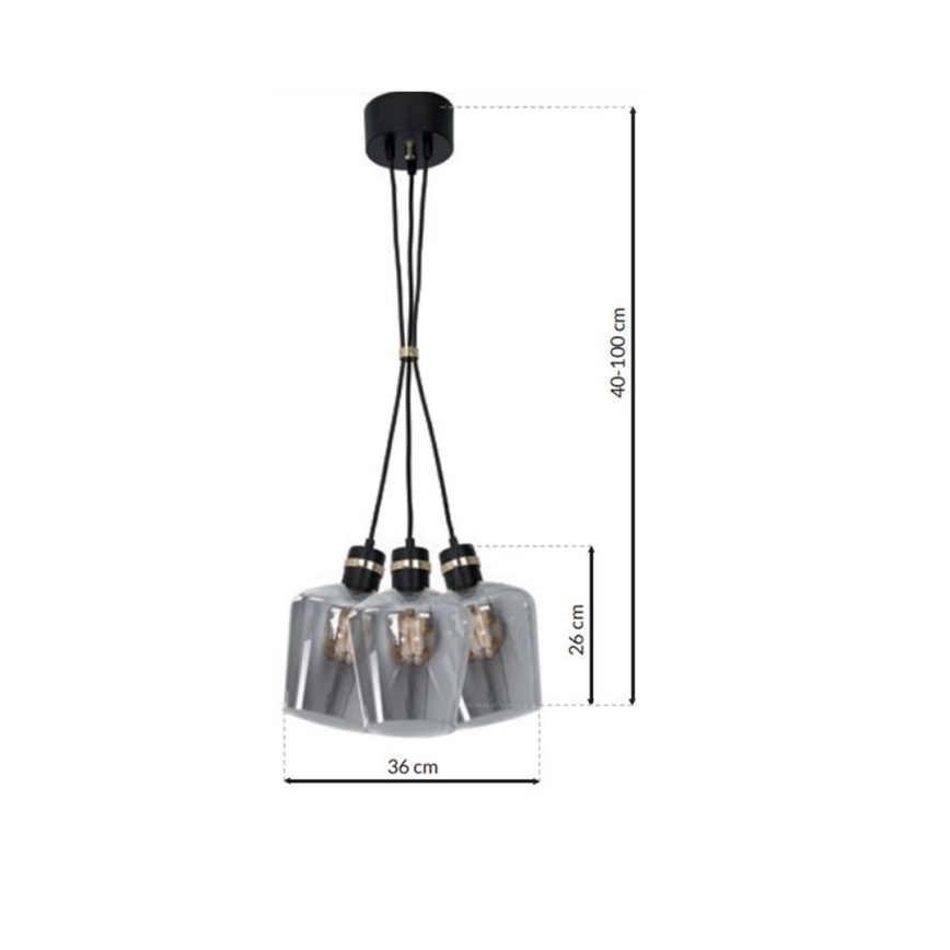 Lysekrone i snor RICHMOND 3xE27/60W/230V