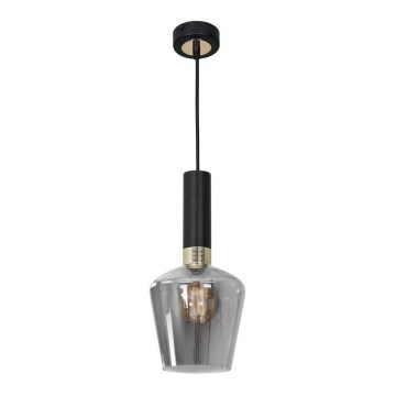 Lysekrone i snor ROMA BLACK 1xE27/60W/230V