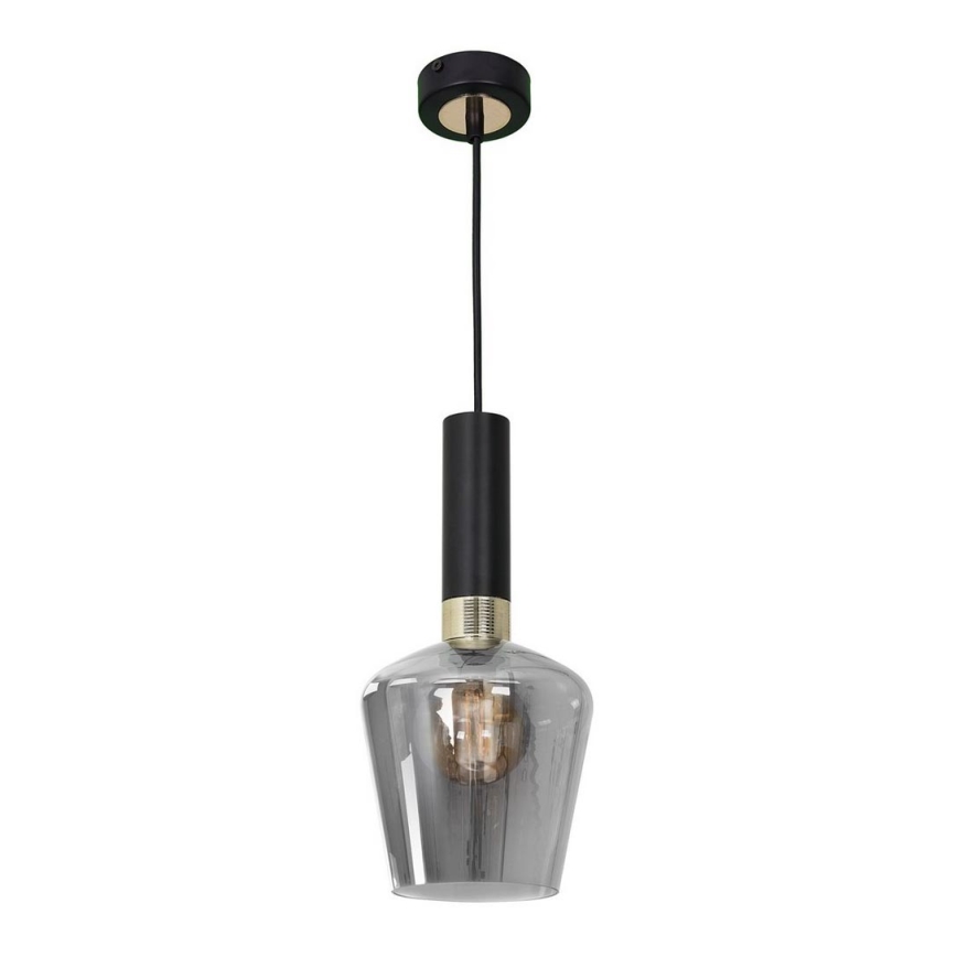 Lysekrone i snor ROMA BLACK 1xE27/60W/230V