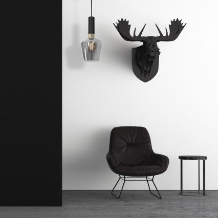 Lysekrone i snor ROMA BLACK 1xE27/60W/230V