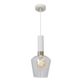 Lysekrone i snor ROMA WHITE 1xE27/60W/230V