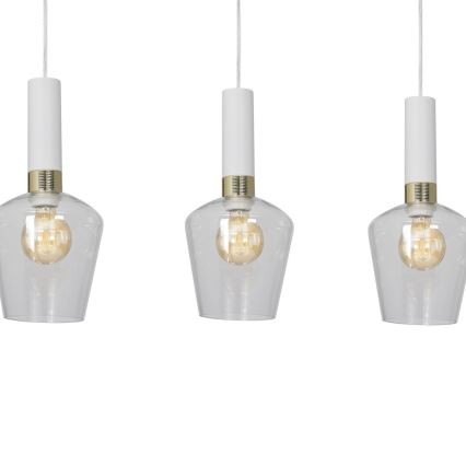 Lysekrone i snor ROMA WHITE 3xE27/60W/230V