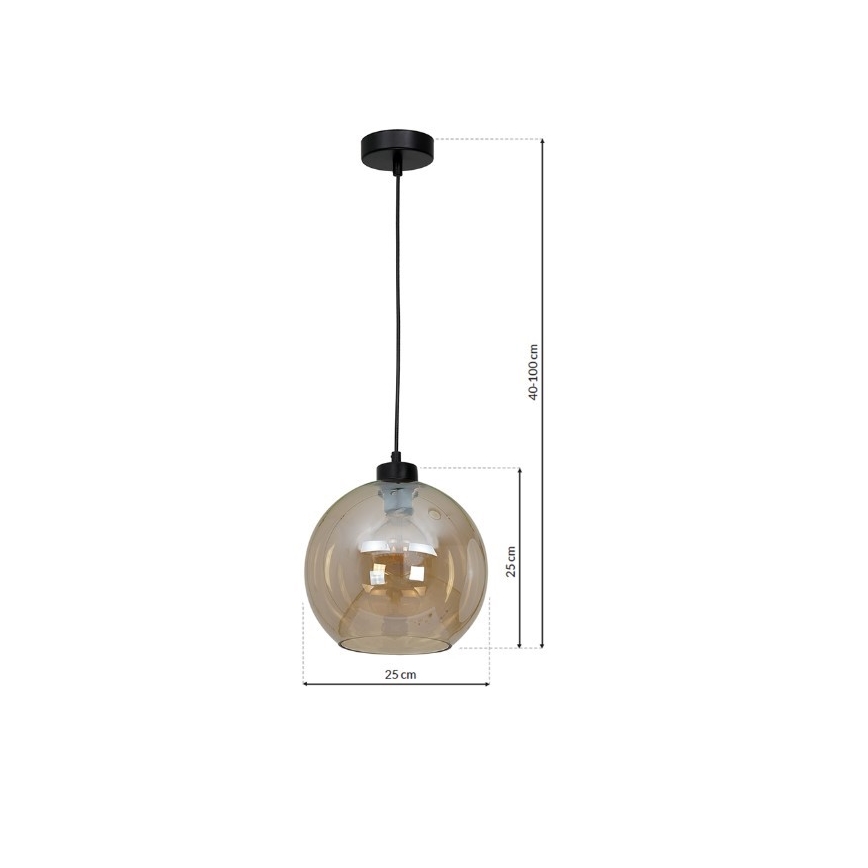 Lysekrone i snor SOFIA 1xE27/60W/230V brun