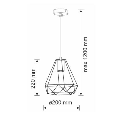 Lysekrone i snor VIGO 1xE27/20W/230V