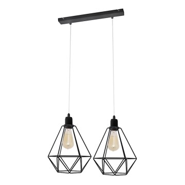 Lysekrone KARO 2xE27/15W/230V antik sort