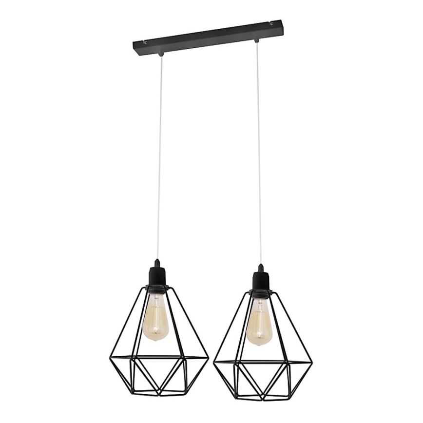 Lysekrone KARO 2xE27/15W/230V antik sort