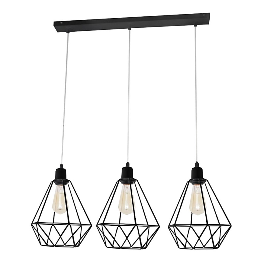 Lysekrone KARO 3xE27/15W/230V antik sort