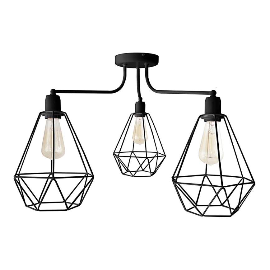 Lysekrone KARO 3xE27/15W/230V antik sort