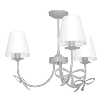 Lysekrone KOKARDE 3xE14/60W/230V grå