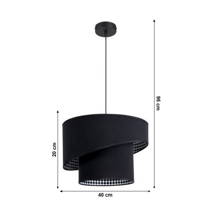 Lysekrone LORI 1×E27/60W/230V sort