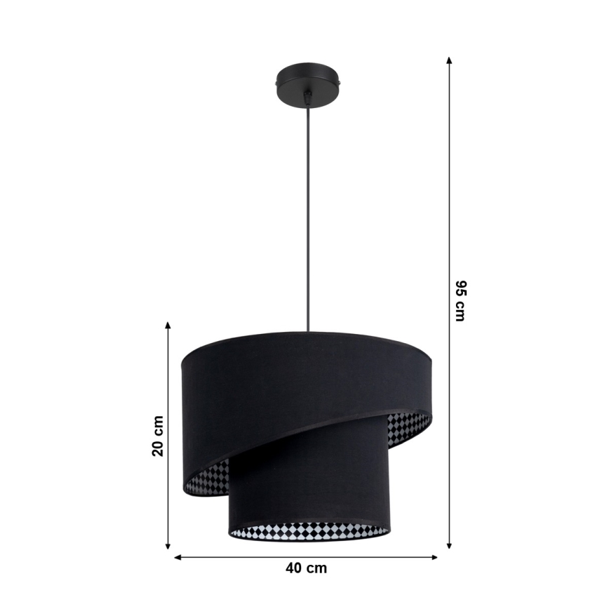 Lysekrone LORI 1×E27/60W/230V sort