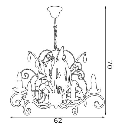 Lysekrone LUCE 5xE14/60W/230V