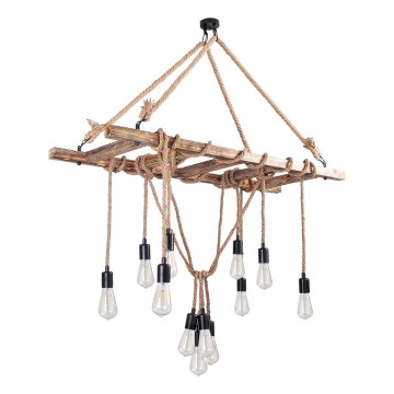 Lysekrone med kabel EREBOS 12xE27/40W/230V brun
