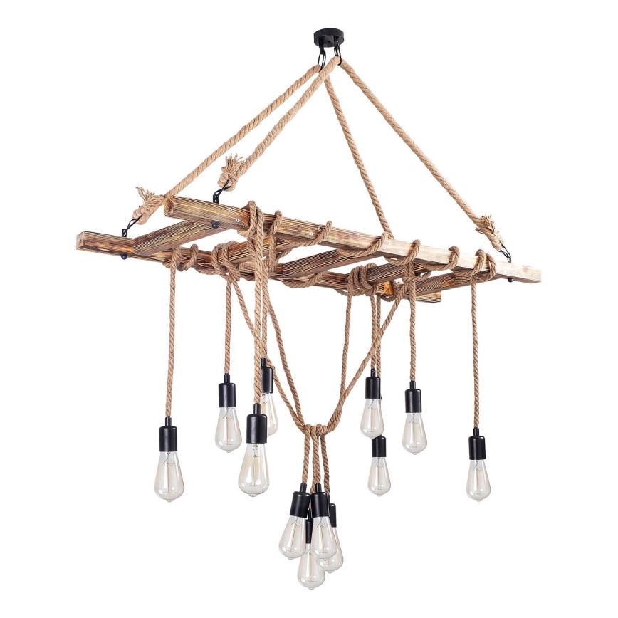Lysekrone med kabel EREBOS 12xE27/40W/230V brun