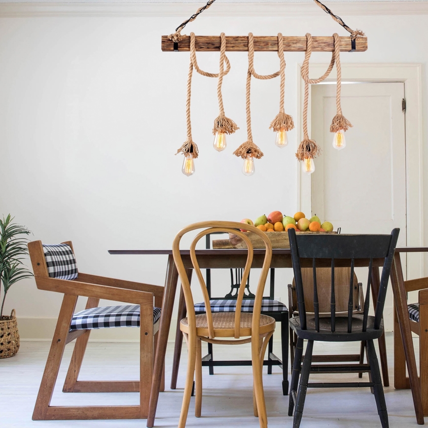 Lysekrone med kabel EREBOS 12xE27/40W/230V brun