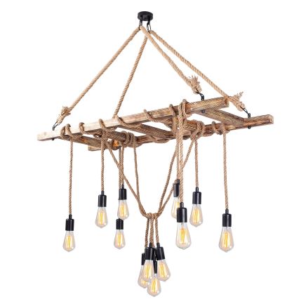 Lysekrone med kabel EREBOS 12xE27/40W/230V brun