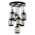 Lysekrone med kabelophæng CRYSTALLINE 7xE27/40W/230V sort