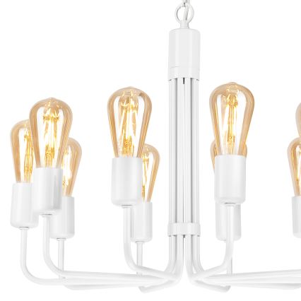 Lysekrone med kæde 10xE27/60W/230V hvid
