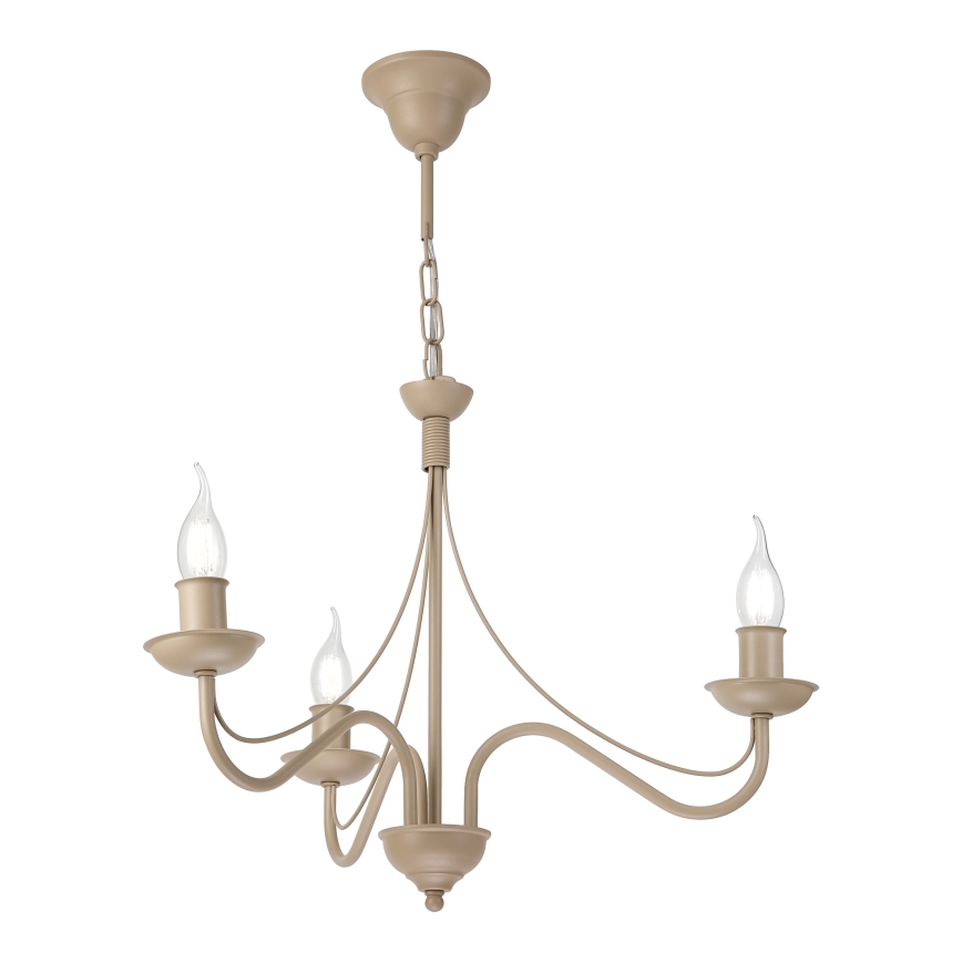 Lysekrone med kæde ANTON 3xE14/60W/230V beige