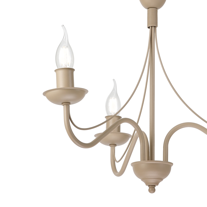 Lysekrone med kæde ANTON 3xE14/60W/230V beige
