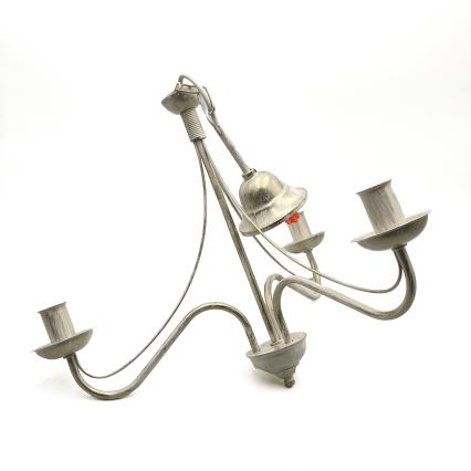 Lysekrone med kæde ANTON 3xE14/60W/230V hvid patina