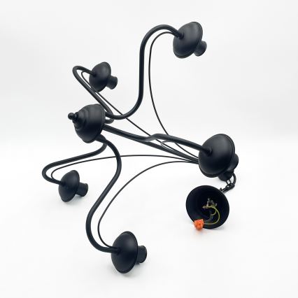 Lysekrone med kæde ANTON 5xE14/15W/230V sort