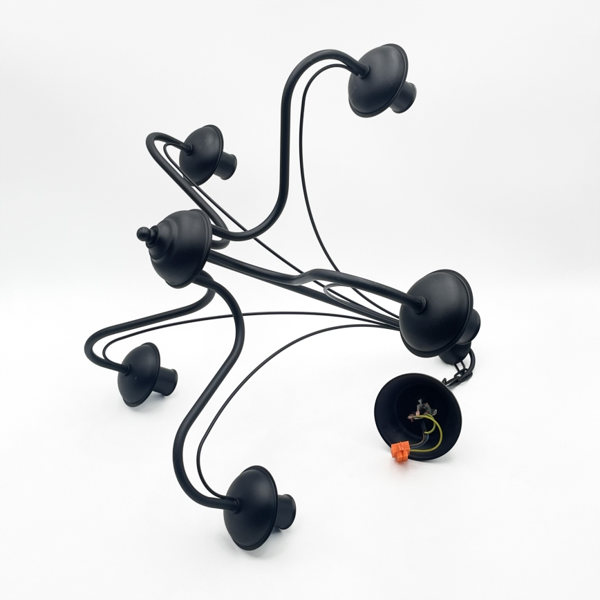 Lysekrone med kæde ANTON 5xE14/15W/230V sort