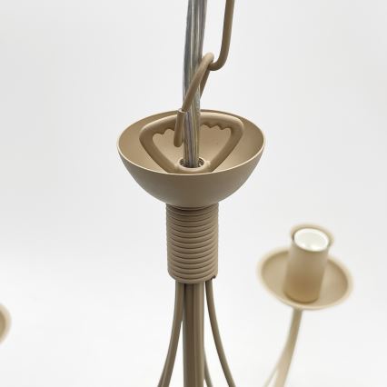 Lysekrone med kæde ANTON 5xE14/60W/230V beige