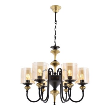 Lysekrone med kæde BUSAN 6xE27/40W/230V guld