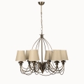 Lysekrone med kæde CLASSIC 6xE14/40W/230V bronze/beige