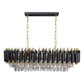 Lysekrone med kæde CRISTAL 10xE14/10W/230V sort/guld