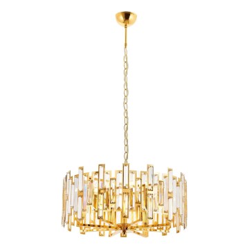 Lysekrone med kæde CRYSTALLINE 6xE14/40W/230V guld