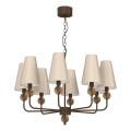 Lysekrone med kæde GRENADA 8xE14/15W/230V beige