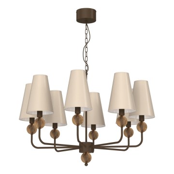 Lysekrone med kæde GRENADA 8xE14/15W/230V beige