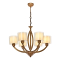 Lysekrone med kæde LAHORE 6xE27/40W/230V bronzefarvet