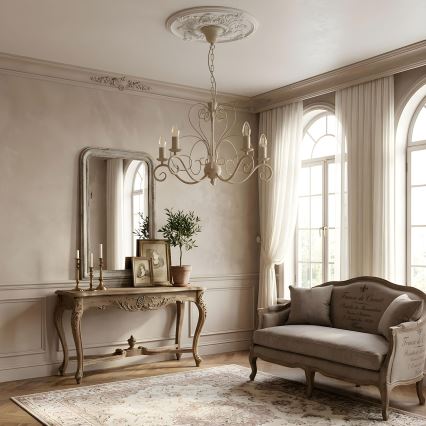 Lysekrone med kæde MAURO 5xE14/15W/230V beige