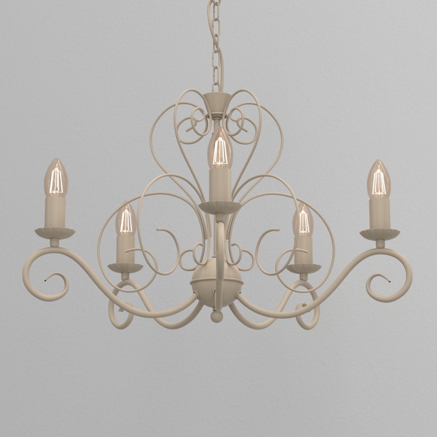 Lysekrone med kæde MAURO 5xE14/15W/230V beige