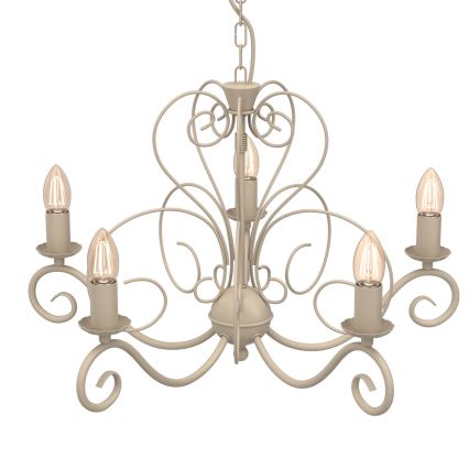 Lysekrone med kæde MAURO 5xE14/15W/230V beige