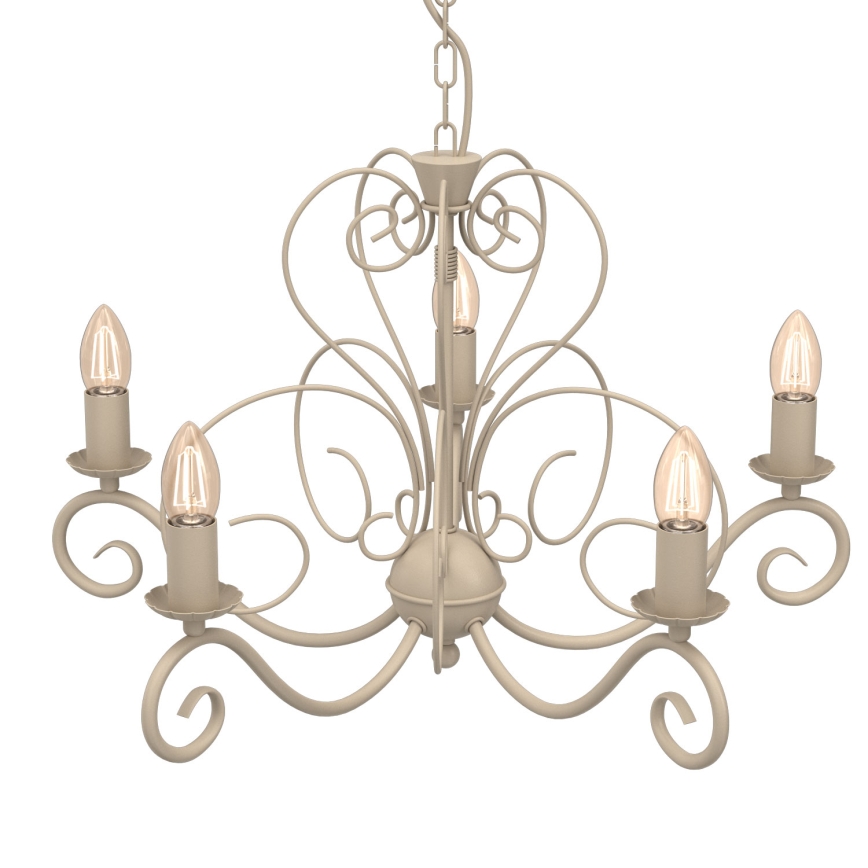 Lysekrone med kæde MAURO 5xE14/15W/230V beige